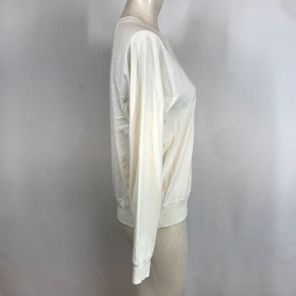 EVERLANE - WOMEN'S SMALL - OFF WHITE LONG SLEEVE CREW NECK ORGANIC COTTON TOP - Picture 4 of 8
